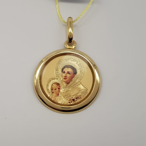 Medalik złoty z emalią  - pr.585