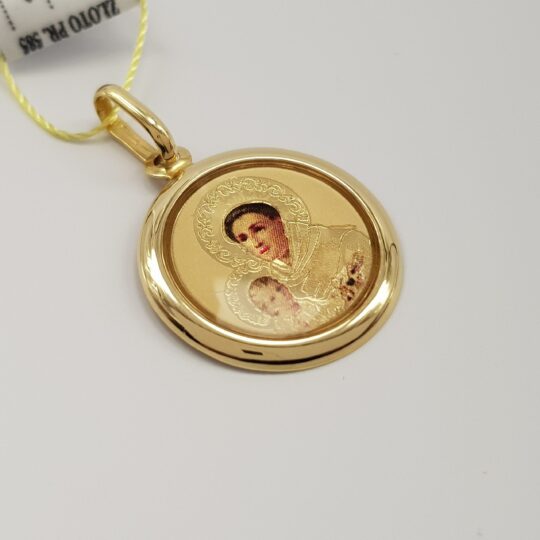 Medalik złoty z emalią  - pr.585