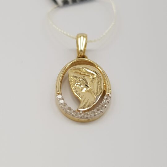 Medalik złoty z cyrkoniami - piękny prezent na Komunię